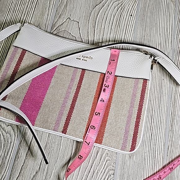 Kate Spade New York Leila Striped Canvas Triple Gusset Crossbody Purse NWT - Picture 9 of 9